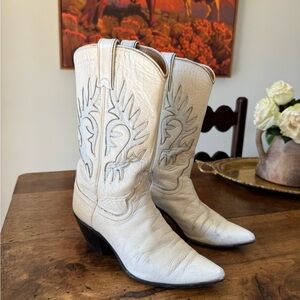 Vintage White Justin Boots Cowboy Boots